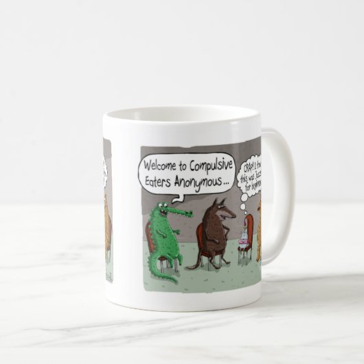 GLEICHZEITIGE ESSER ANONLYMOUS MIT NIEDLICHEN TIER KAFFEETASSE (VorderseiteRechts)