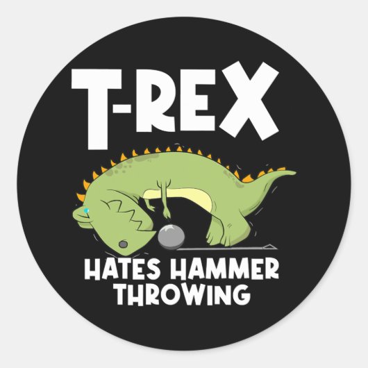 Gleis- und Feldhammerwerfer T Rex Hammer Hammer Runder Aufkleber (Vorderseite)