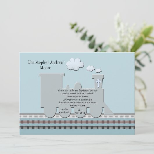 Gleisblau Einladung (Stehend Vorderseite)