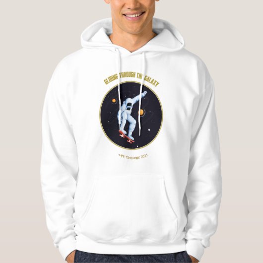 Gleiten durch die Galaxy Unisex Retro Hoodie (Vorderseite)