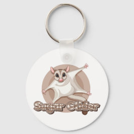 Gleitender Sugar Glider Cartoon-Kunst Schlüsselanhänger