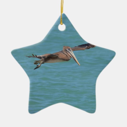 Gleitener Pelikan Keramikornament (Vorne)