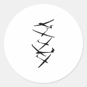 Gleiter  Glider Pilot Thermische Spuren in die Luf Runder Aufkleber