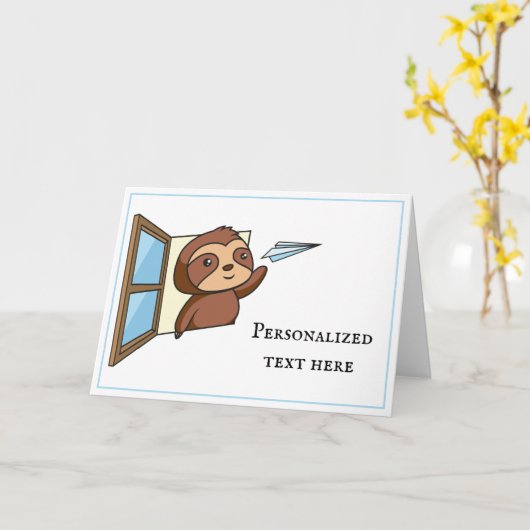 Gleitpapierflugzeug-Anmerkung Karte (Gelbe Blume)