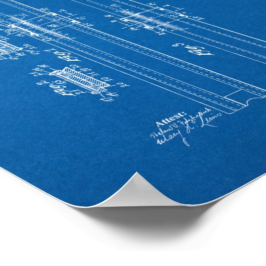 Gleitreglerpatent - Blueprint Poster (Ecke)