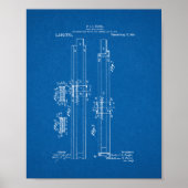 Gleitreglerpatent - Blueprint Poster (Vorne)