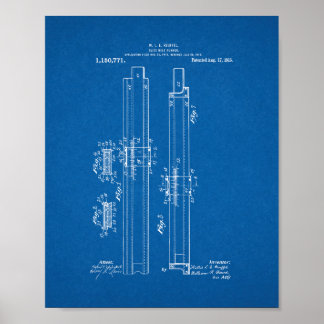 Gleitreglerpatent - Blueprint Poster