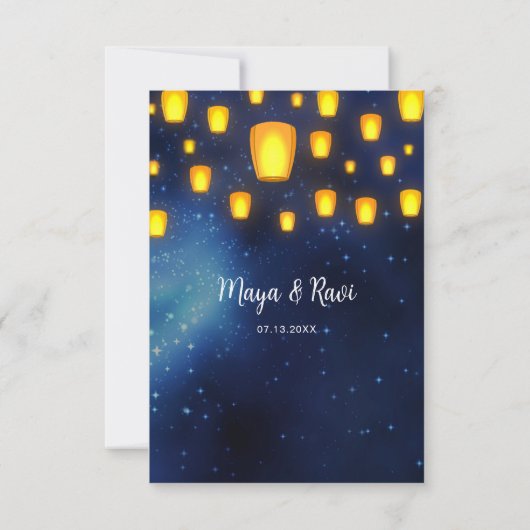 Gleitschienen, Hochzeitsdetails Einladung (Rückseite)