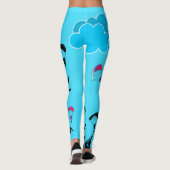 Gleitschirmfliegen-Elf-Landschafts-Leggings-Aqua Leggings (Rückseite)