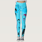 Gleitschirmfliegen-Elf-Landschafts-Leggings-Aqua Leggings (Vorderseite)