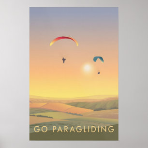 Gleitschirmfliegen Reiseplakat Poster
