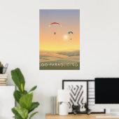 Gleitschirmfliegen Reiseplakat Poster (Heimbüro)