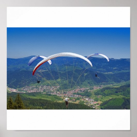 Gleitschirmflieger im Schwarzwald Poster (Vorne)