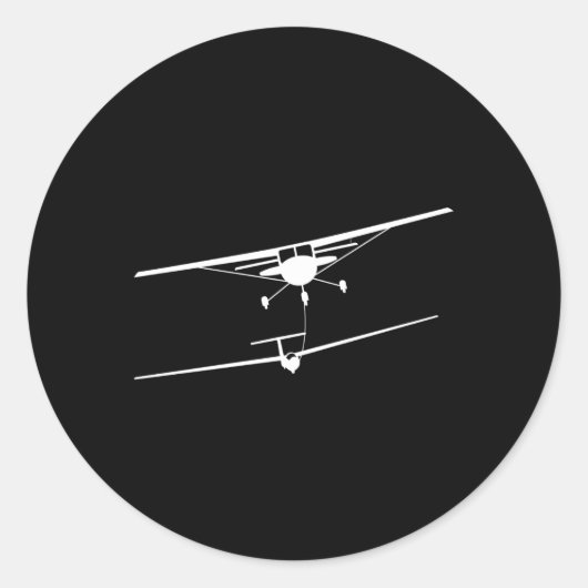 Gleitschirmflieger mit Schleppantrieb Runder Aufkleber (Vorderseite)
