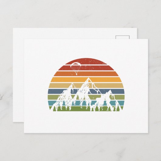 Gleitschirmgebirge | Geschenkgutscheine für Luftsp Postkarte (Vorne/Hinten)
