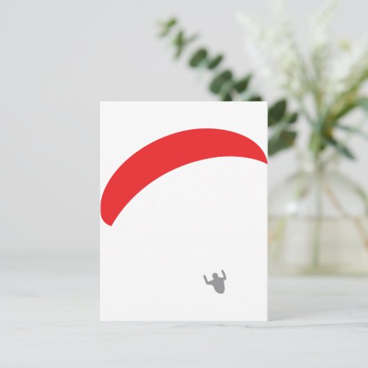 Gleitschirmrot - Gleitschirmflieger Postkarte (Stehend Vorderseite)