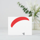 Gleitschirmrot - Gleitschirmflieger Postkarte (Stehend Vorderseite)