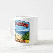 Glen Arbor Michigan Vintag Sand Dunes Kaffeetasse (Vorderseite Links)