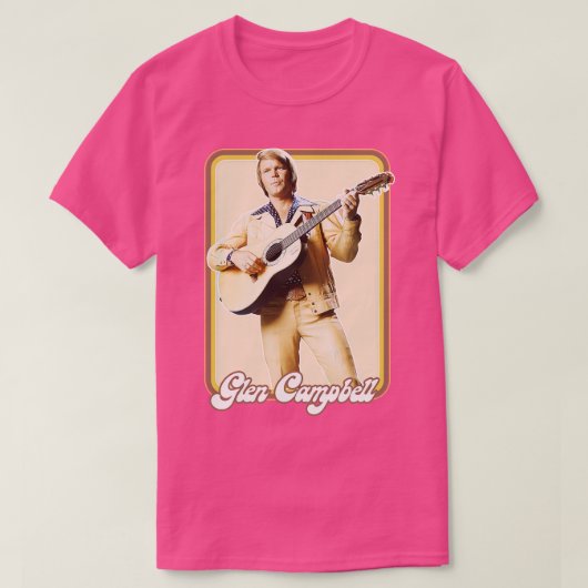 Glen Campbell Retro 70er Style Fan Design T-Shirt (Design vorne)