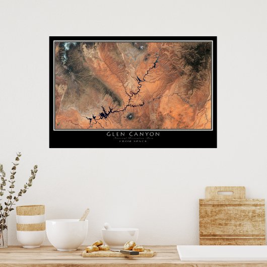 Glen Canyon - Lake Powell National Park Satellite Poster (Küche)