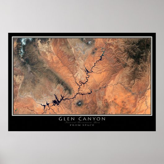 Glen Canyon - Lake Powell National Park Satellite Poster (Vorne)