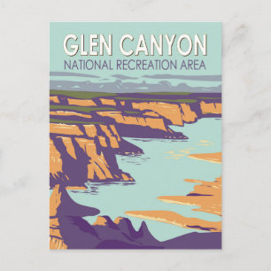 Glen Canyon Lake Powell Reise Kunst Vintage Postkarte