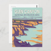 Glen Canyon Lake Powell Vintage Art Postkarte (Vorne/Hinten)
