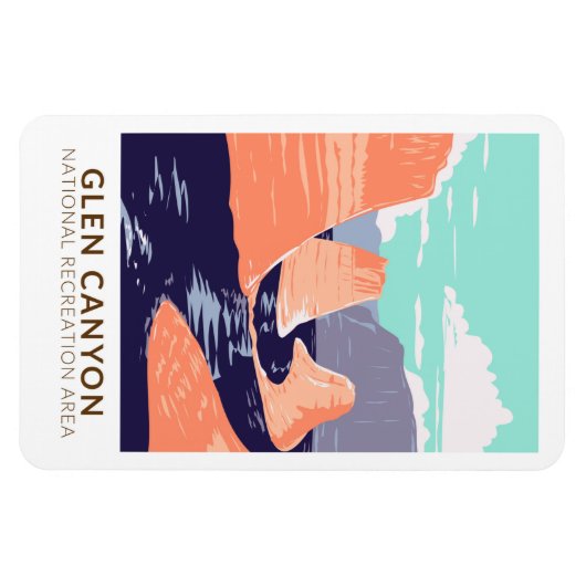 Glen Canyon Reflection Canyon Vintag Magnet (Horizontal)