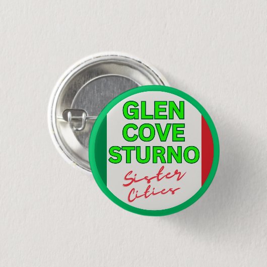 Glen Cove and Sturno - Sister Cities Button (Vorne & Hinten)