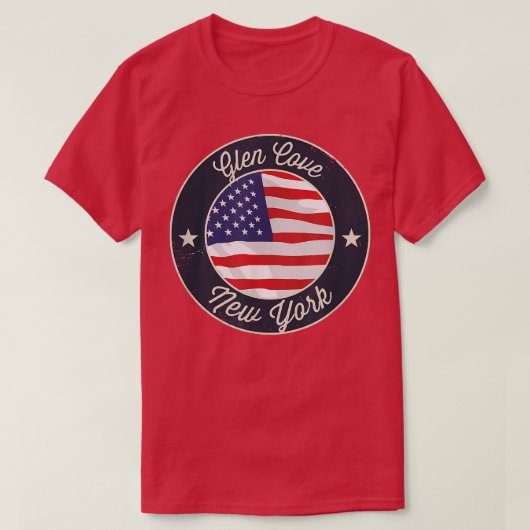 Glen Cove - Patriotic New York Souvenir T - Shirt (Design vorne)