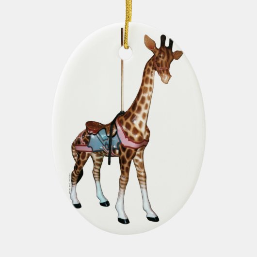 Glen Echo Carousel Giraffe Keramik Ornament (Vorne)