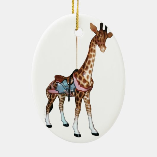 Glen Echo Carousel Giraffe Keramik Ornament (Hinten)