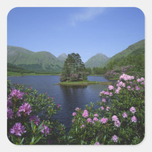 Glen Etive, Highlands, Schottland Quadratischer Aufkleber