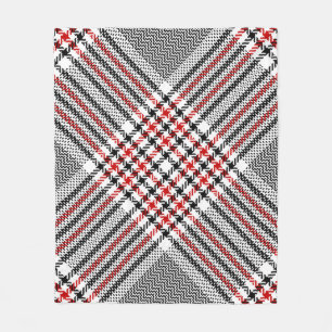 Glen Kariert Red Black Tweed Fleecedecke