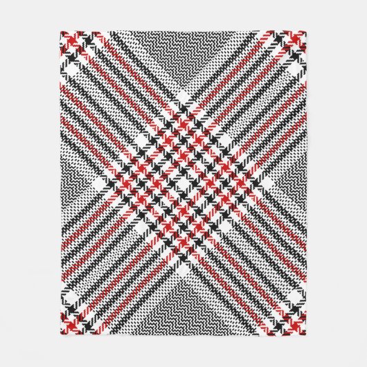 Glen Kariert Red Black Tweed Fleecedecke (Vorderseite)