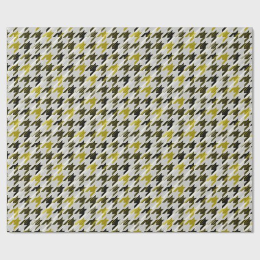 Glen Kariert. Schwarz und Senf. Geschenkpapier (Flach)