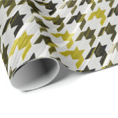 Glen Kariert. Schwarz und Senf. Geschenkpapier (Rolleneckpunkt)