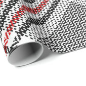 Glen kariertes Muster. Schwarzer, roter, weißer na Geschenkpapier (Rolleneckpunkt)