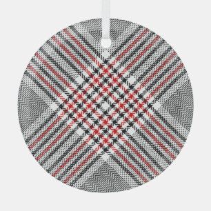 Glen Karo Rot Schwarz Tweed Ornament Aus Glas