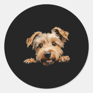 Glen of Imaal Terrier Hund Mama Papa spähender Wel Runder Aufkleber