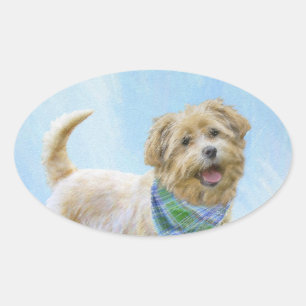 Glen of Imaal Terrier Painting - Original Dog Art Ovaler Aufkleber