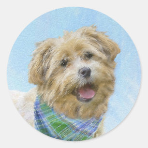 Glen of Imaal Terrier Painting - Original Dog Art Runder Aufkleber