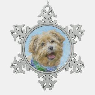 Glen of Imaal Terrier Painting - Original Dog Art Schneeflocken Zinn-Ornament