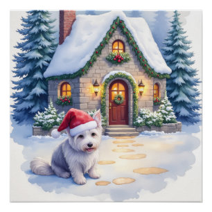 Glen of Imaal Terrier Schneehütte Santa Hut Poster