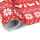 Glen of Imaal Terrier Silhouetten Hunde Weihnachte Geschenkpapier (Rolleneckpunkt)