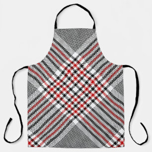 Glen Plaid Rot Schwarz Tweed Schürze