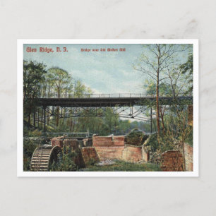 Glen Ridge NJ, Bridge Over Old Moffatt Mill 1905 Postkarte