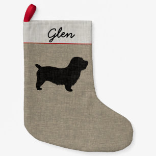 Glen von Imaal Terrier Dog Silhouette Personalisie Kleiner Weihnachtsstrumpf