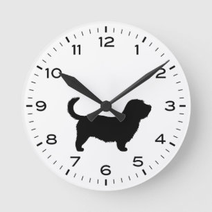 Glen von Imaal Terrier Dog Silhouette Runde Wanduhr