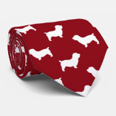 Glen von Imaal Terrier Hund Silhouetten Muster Red Krawatte (Gerollt)